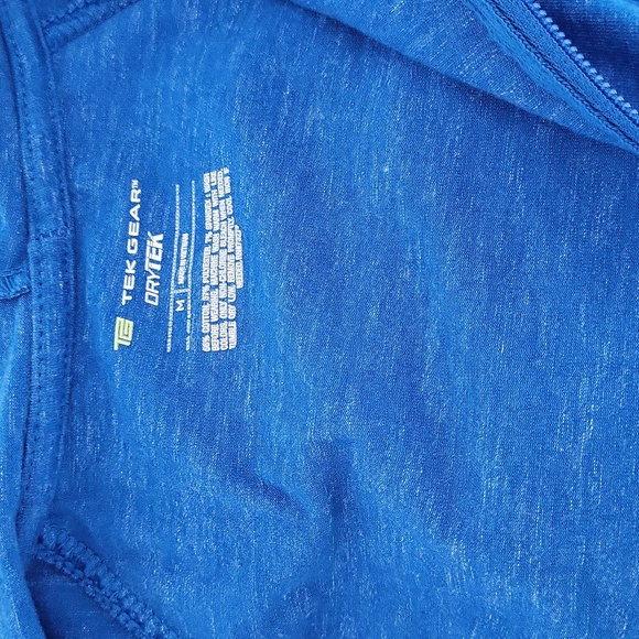 Tek Gear Royal Blue DryTek Hoodie Thumb Opening Zip Up Size Medium - Picture 10 of 10